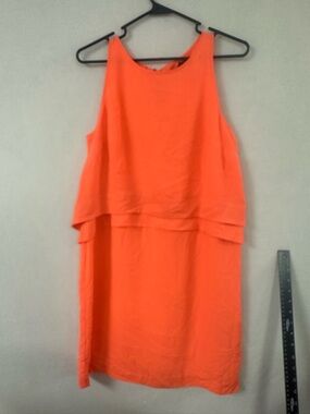 Banana Republic Womens Layered Chiffon Dress Sleeveless Sundress Orange Size 8